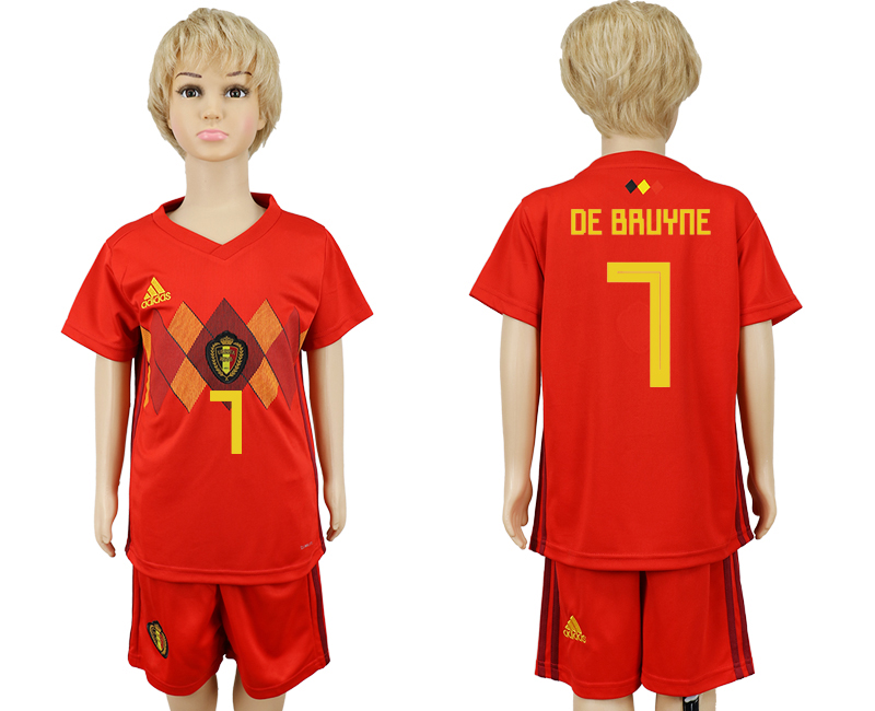 2018 World Cup Children football jersey BELGIUM CHIRLDREN #7 DE